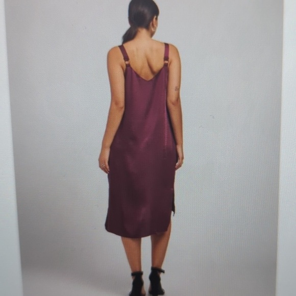 NWT Universal Standard Kara Lace Satin Slip Dress Fig Color size 4XS US size 0 - Picture 2 of 7